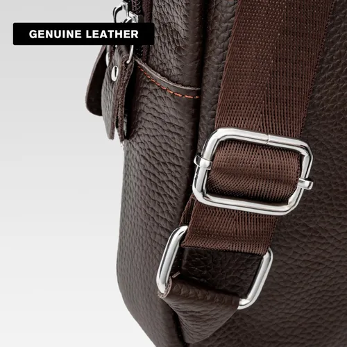 Vista 5 de molshine Sling - Mochila bandolera de cuero genuino para hombres y mujeres, mochila vintage para ciclismo