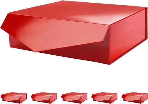 Vista 32 de PACKHOME Caja de regalo grande con tapa de 13.5 x 9 x 4.1 pulgadas, resistente caja de regalo plegable con cierre magnético