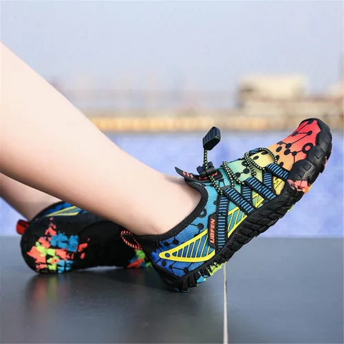 Vista 9 de UBFEN - Zapatos para el agua para niños y niñas zapatos acuáticos y livianos de secado rápido para ir a la playa practicar deportes hacer natación e