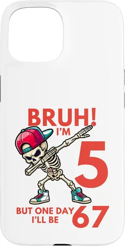 Vista 6 de Bruh I'm 5 But One-Day I'll Be 67 Retro 5th Birthday Kids Case for iPhone 17