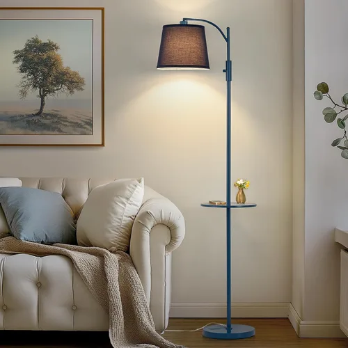 Vista 11 de AIDENOEY Smart Floor Lamp with Side Table Stepless Dimming, RGB Multi-Color Adjustable Swivel Head Voice Control with Alexa & Google Assistant