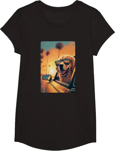 Vista 6 de Golden Retriever - Camiseta divertida de Golden Retriever con lentes, Negro