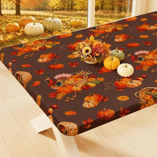 Vista 28 de Smiry Mantel de vinilo con respaldo de franela cuadrada Beige