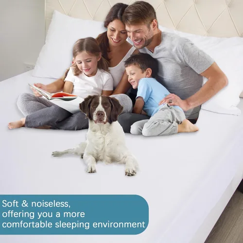 Vista 5 de Protección de colchón con zíper para cama individual impermeable (4/5/7/9 pulgadas), funda para colchón de 6 lados con zíper, compatible con Amazon