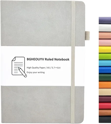 Vista 11 de Diario para cuaderno, cuaderno rayado con rayas universitarias A5, 160 páginas, diarios de tapa dura para escribir, cuadernos para el trabajo