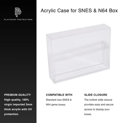 Vista 3 de Platinum Protectors Acrylic Display Case for N64 & SNES Super Nintendo Boxes Premium UV Protection