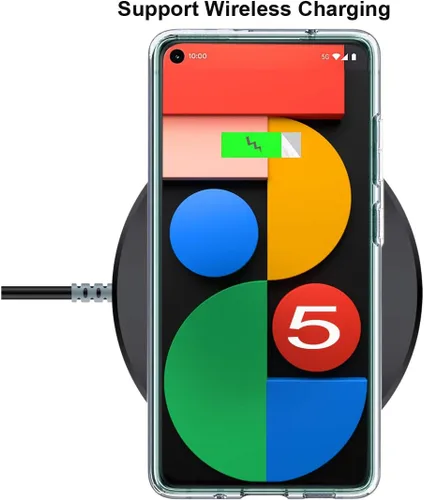 Vista 8 de Unov Pixel 5 - Funda transparente con diseño de TPU suave, absorción de golpes, diseño delgado en relieve, cubierta trasera protectora para Pixel 5