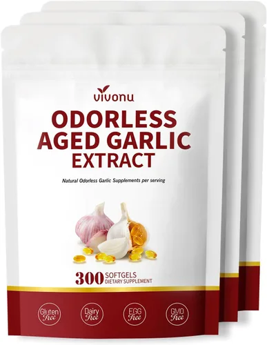 Vista 11 de VivoNu Cápsulas de extracto de ajo envejecido, suplementos de ajo inodoros con magnesio, cromo, B1 y B9, apoya la salud inmunológica y la función
