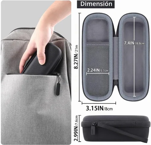Vista 6 de co2CREA Anker SoundCore A3102 AK-A3102011 bocina portátil Bluetooth para exteriores con bolsa de transporte resistente Negro Estuche negro