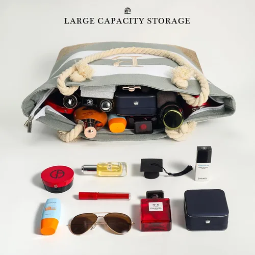 Vista 30 de YOOLIFE Bolsas de playa para mujer, bolsa de lona de viaje, bolsa impermeable para piscina, artículos esenciales de viaje, regalos para mujeres