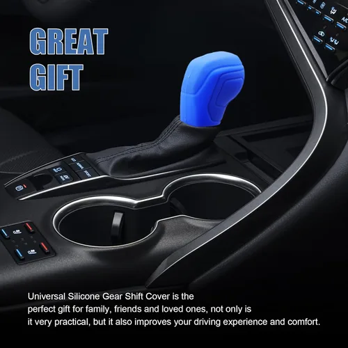 Vista 6 de Ziciner 2 fundas para pomos de palanca de cambios de automóvil, accesorios de silicona elástica para proteger el cambio automático, protector