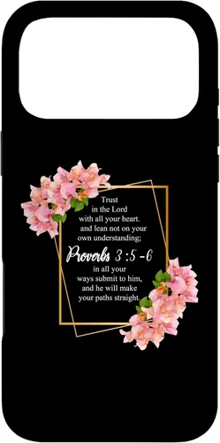 Vista 22 de iPhone 12 Pro Max Proverbios 3:5-6 Versículo de la Biblia Religioso Cristiano Hombres y Mujeres Caso
