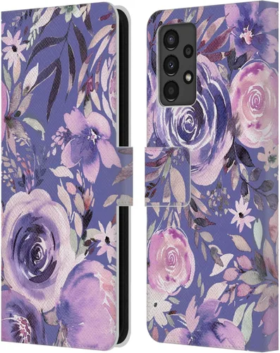 Vista 266 de Head Case Designs Officially Licensed Ninola Abstract Poppies Lilac Floral Leather Wallet Case Compatible with Samsung Galaxy A07 4G