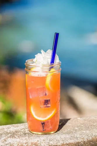 Vista 3 de Hummingbird Glass Straws Havana Heat Straight - Paquete de 4 popotes reutilizables con cepillo de limpieza