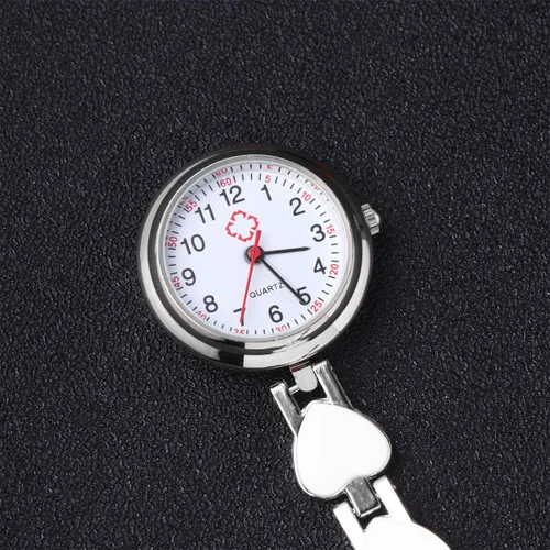 Vista 9 de Reloj colgante de enfermera, reloj colgante creativo de moda, diseño de corazón, decoración de cuarzo, reloj de bolsillo