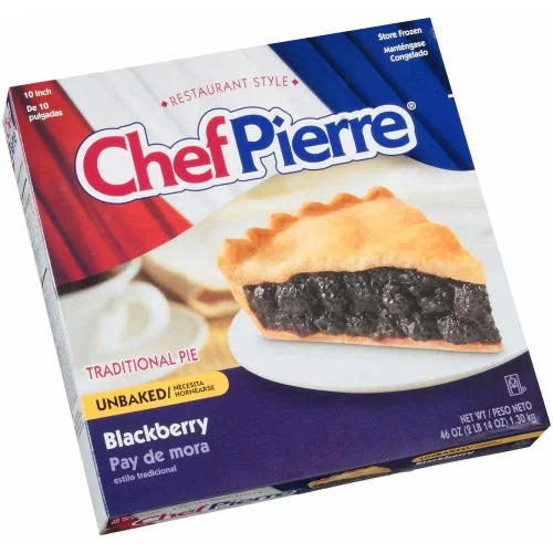 Vista 2 de Sara Lee Chef Pierre - Pastel tradicional de frutas de mora sin hornear, 10 pulgadas, 6 por caja.