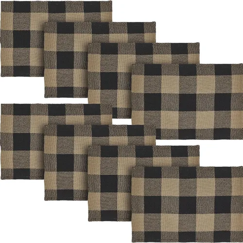 Vista 7 de VHC Brands, Black Star - Juego de 6 manteles individuales de algodón, 12x18, color negro