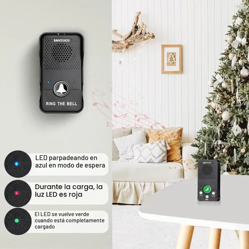 Vista 6 de Timbres para puerta, intercomunicador inalámbrico manos libres mejorado, timbre impermeable dúplex completo de 1000 pies, comunicación bidireccional