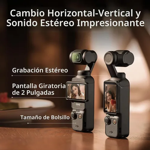 Vista 4 de DJI Osmo Pocket 3 Creator Combo, cámaras de vlogging con CMOS de 1 pulgada, cámara de vlog 4K/120fps, estabilización de 3 ejes, seguimiento