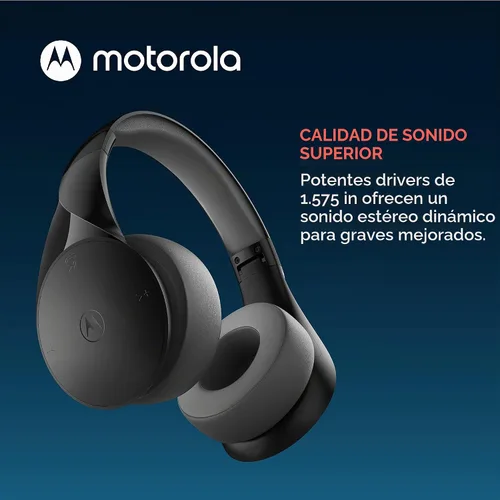 Vista 4 de Motorola Auriculares inalámbricos Bluetooth con micrófono, Moto XT500+ Auriculares sobre la oreja con control en línea para llamadas, teléfonos