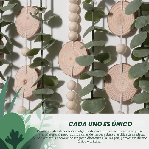 Vista 4 de GIAUMA Decoración de pared de eucalipto artificial para baño 1