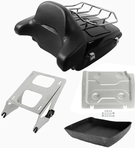 Vista 8 de TCT-MOTORPARTS Maletero y respaldo negro mate cortado para Harley Touring Electra Street CVO Road King Glide 2014-2025