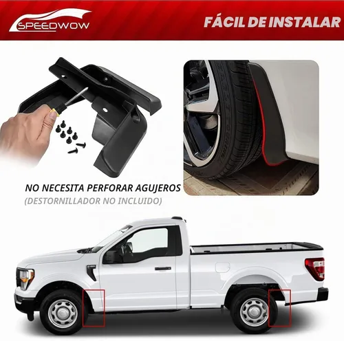 Vista 3 de SPEEDWOW 2015-2020 F150 - Protectores contra salpicaduras para neumáticos, sin necesidad de taladrar agujeros (juego de 4)