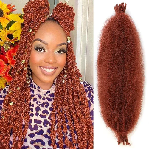 Vista 42 de Cabello de Envoltura Pre-Esponjado de 8 Pulgadas, 3 Paquetes, Cabello Afro Twist Pre-Separado Elástico para Locs, Cabello Afro Twist Negro Natural
