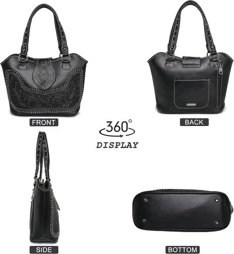 Vista 2 de Montana West Bolsas de mano occidentales para mujer, bolso de mano con asa superior para mujer