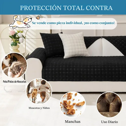 Vista 3 de MYSKY HOME Funda para Sofá, Funda para Sofá para Perros Lavable, Fundas para Sofá Seccional, Fundas Deslizables para Sofá de 2-3 Cojines, Funda
