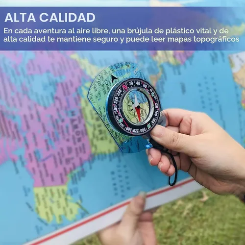 Vista 6 de Brújula de orientación - Brújula de senderismo para mochileros - Brújula de exploración avanzada para campamento y navegación - Brújula Boy Scout