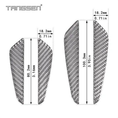 Vista 2 de 4 piezas de fibra de carbono real universal con textura de sarga tejida de 0.079 pulgadas (0.079 in) protector de borde de puerta, protector