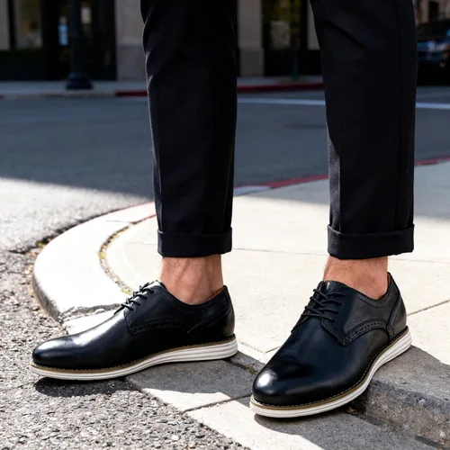 Vista 7 de Vostey Zapatos de vestir para hombre, zapatos de vestir casuales de cuero para hombres, zapatos Oxford de negocios de cuero para hombres