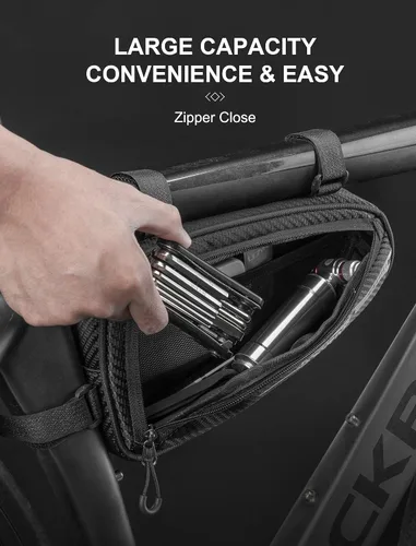 Vista 2 de ROCKBROS Bolsa de bicicleta Bolsa de marco de bicicleta Bolsa de almacenamiento triangular para bicicleta Bolsa de accesorios de bicicleta Paquete