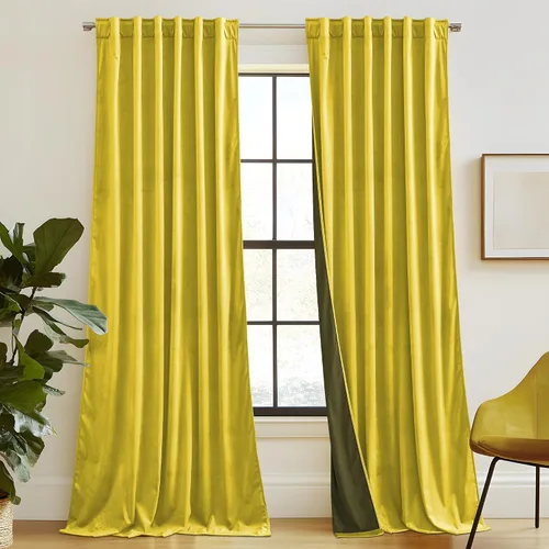 Vista 82 de RYB HOME Cortinas 100% opacas de terciopelo blanco para dormitorio, pestaña trasera y bolsillo para barra, aislamiento térmico, cortinas