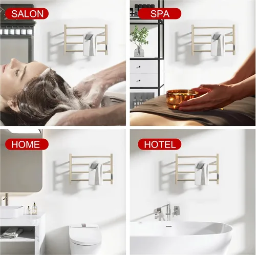 Vista 6 de Toalleros térmicos para baño, calentadores eléctricos de pared con temporizador y control de temperatura, calentador para baño, cepillado