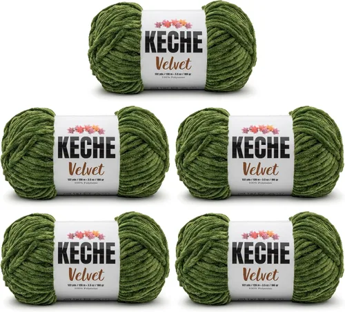 Vista 64 de Keche Hilo para ganchillo, hilo de terciopelo, chenilla suave, manta de bebé voluminosa amigurumi Yarn 3.53 oz (132 yardas) - Arona