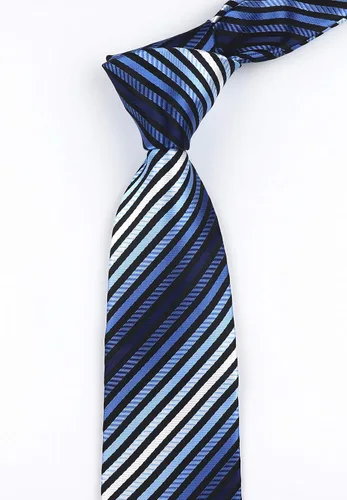 Vista 99 de Secdtie Corbata clásica de seda tejida jacquard a rayas para hombre