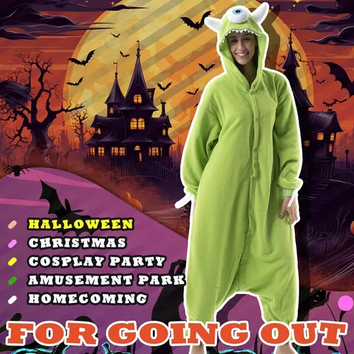 Vista 4 de Beauty Shine - Mameluco unisex para adultos, disfraz de personaje de caricaturas para cosplay, Halloween, Navidad, ropa para dormir o estar en casa