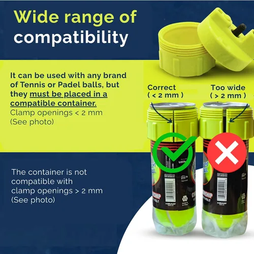 Vista 2 de BALL RESCUER: Presurizador de pelotas de tenis – Convierte el contenedor compatible de pelotas de tenis en un presurizador de pelotas de 30 psi