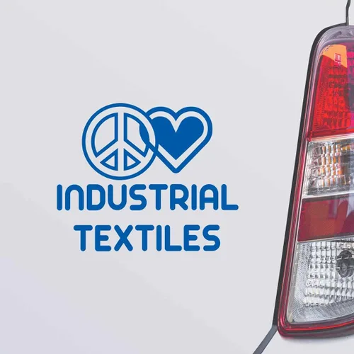 Vista 4 de Peace Love Industrial Textiles Fabricator Black Color Car Laptop Wall Bumper Decal Sticker, DesZ60