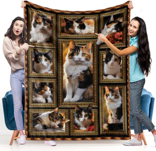Vista 9 de Manta de gato negro, regalos para mujeres y hombres, acogedora manta suave y mullida para sofá, cama, viajes, manta ligera de franela de felpa