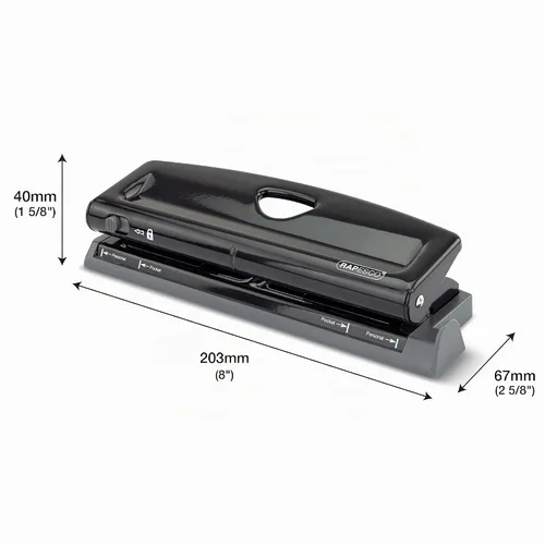 Vista 7 de Rapesco 1725 Perforadora ajustable de 6 agujeros, capacidad de 9 hojas