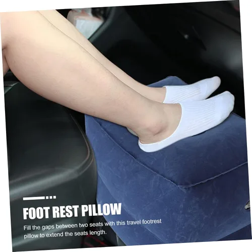 Vista 6 de Almohada de pierna de altura ajustable para niños y niñas, almohada de viaje, cama de avión con memoria, 1 juego Azul