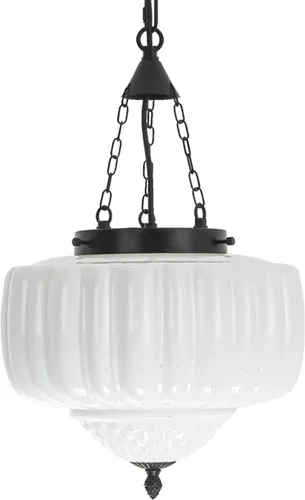 Vista 11 de FCTWAKS Lámpara colgante grande de vidrio lechoso, candelabro de techo estilo Schoolhouse de mediados de siglo de 14", candelabro vintage