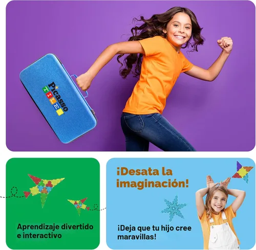 Vista 3 de PicassoTiles Estuche de Almacenamiento de Fichas Magnéticas 16.5x7.5x3.5in Bolsa de Transporte de Viaje con Asa, Organizador Resistente al Agua