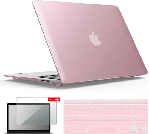 Vista 37 de iBenzer Carcasa rígida de plástico con superficie suave 3 en 1 y cubierta para teclado y protector de visualización para MacBook Air, Negro