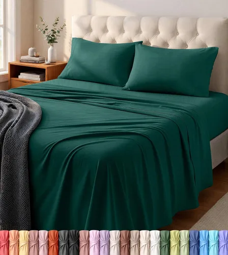 Vista 19 de Utopia Bedding Juego de sábanas de algodón de 4 piezas, ultra suave, transpirable y elástico, color negro (paquete de 6)