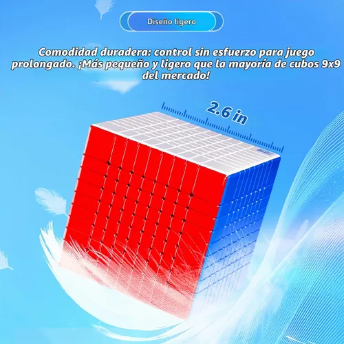 Vista 4 de LiangCuber Cubo de velocidad Moyu Meilong V3 9 x 9 sin calcomanías, Meilong 9x9 V3 Puzzle Cube 2.579 in versión actualizada