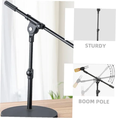 Vista 7 de Healifty Brazo de micrófono extensible de metal telescópico con adaptador de cabeza de tornillo compatible con equipo de micrófono de mano estable